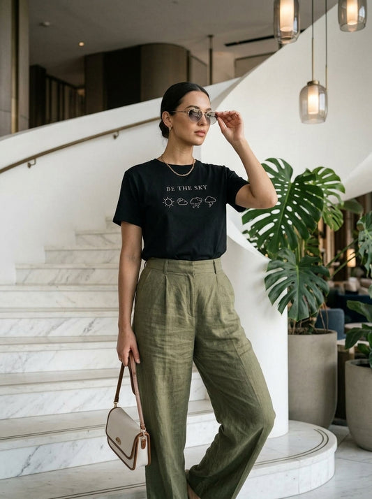 BE THE SKY / LET THE WEATHER PASS | Premium Tee - Black