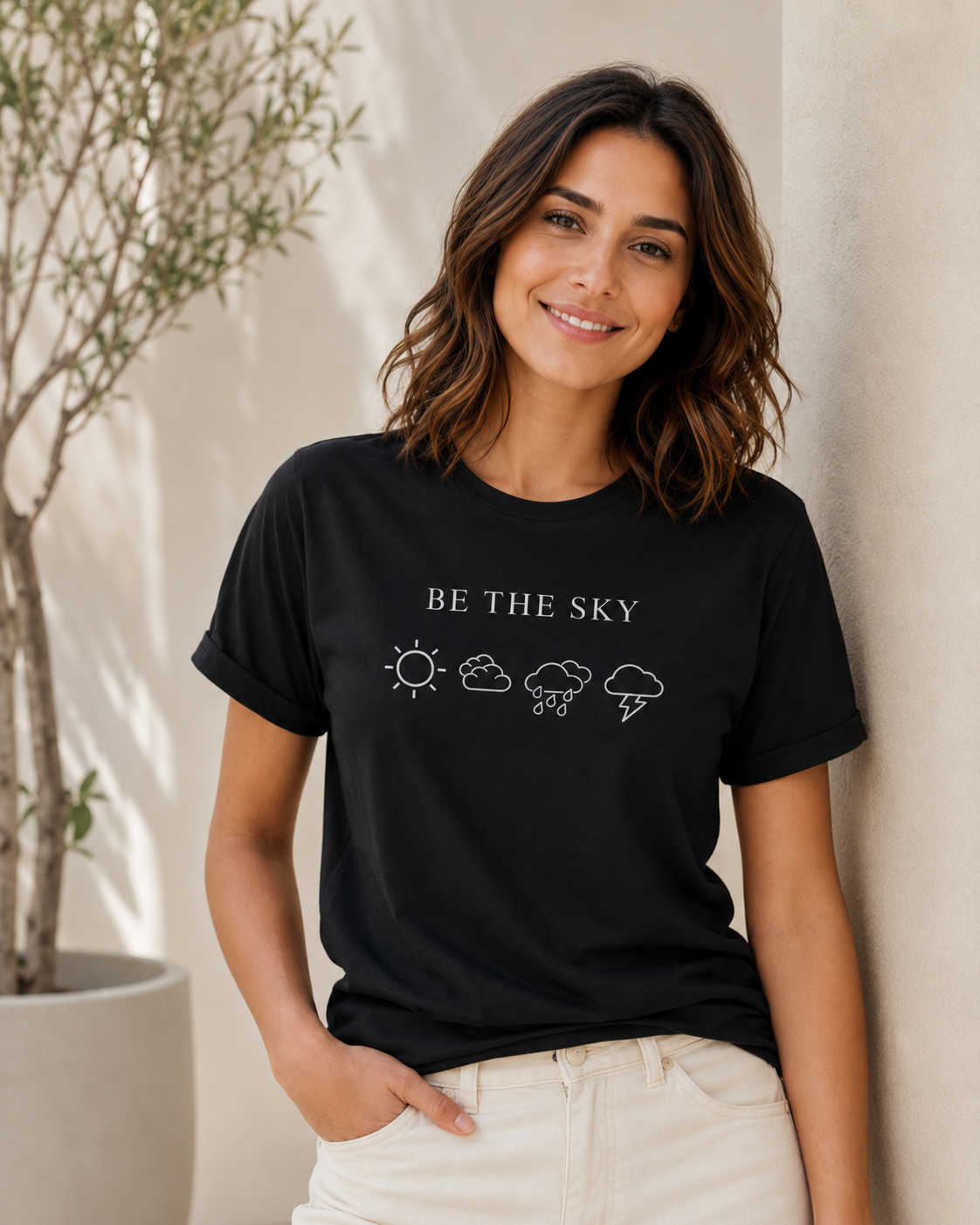 BE THE SKY / LET THE WEATHER PASS | Premium Tee - Black