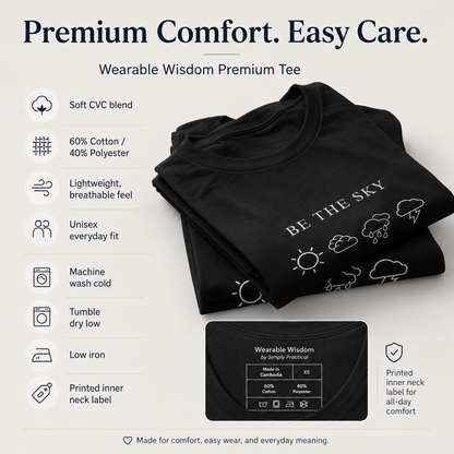 BE THE SKY / LET THE WEATHER PASS | Premium Tee - Black