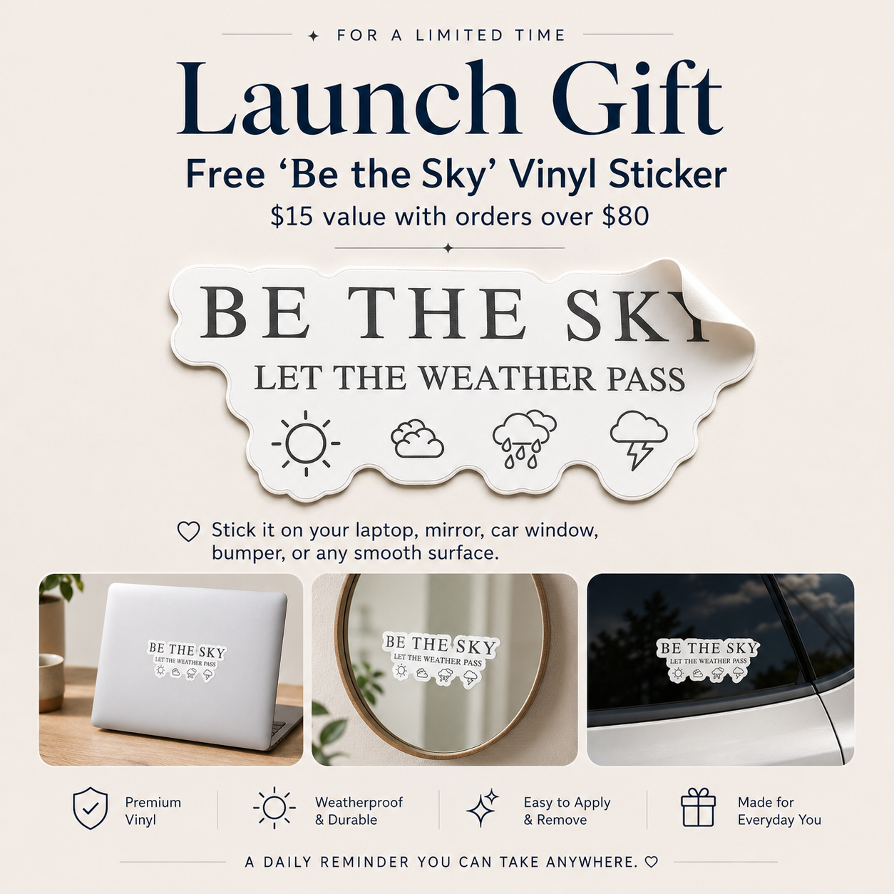 Be the Sky / Let the Weather Pass | ComfortWash Tee- Multi-Color